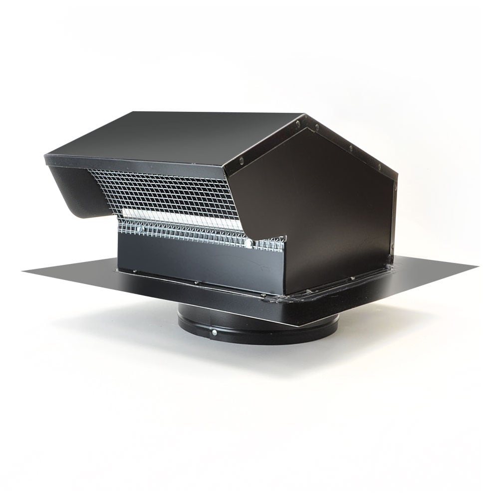 Master Flow Goose Neck 8-Inch Galvanized Steel Vent and Pipe Flashing, Black