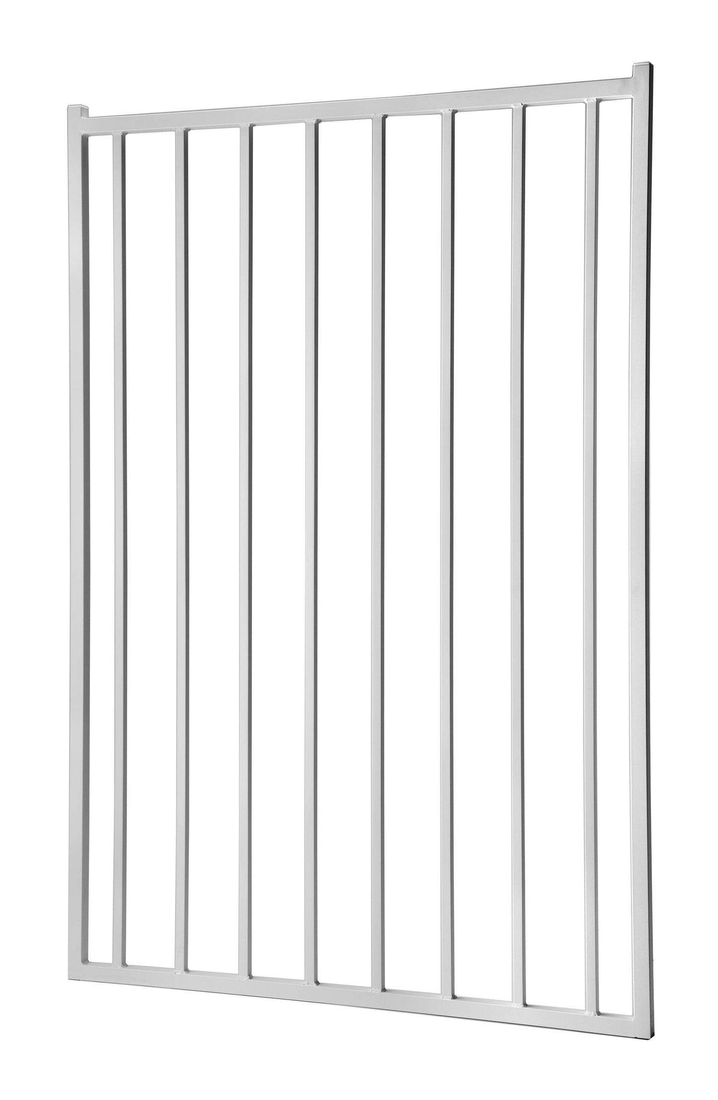 5-ft H x 4-ft W Powder Coated Vinyl-coated Steel Flat-top Decorative Walk-thru Fence Gate