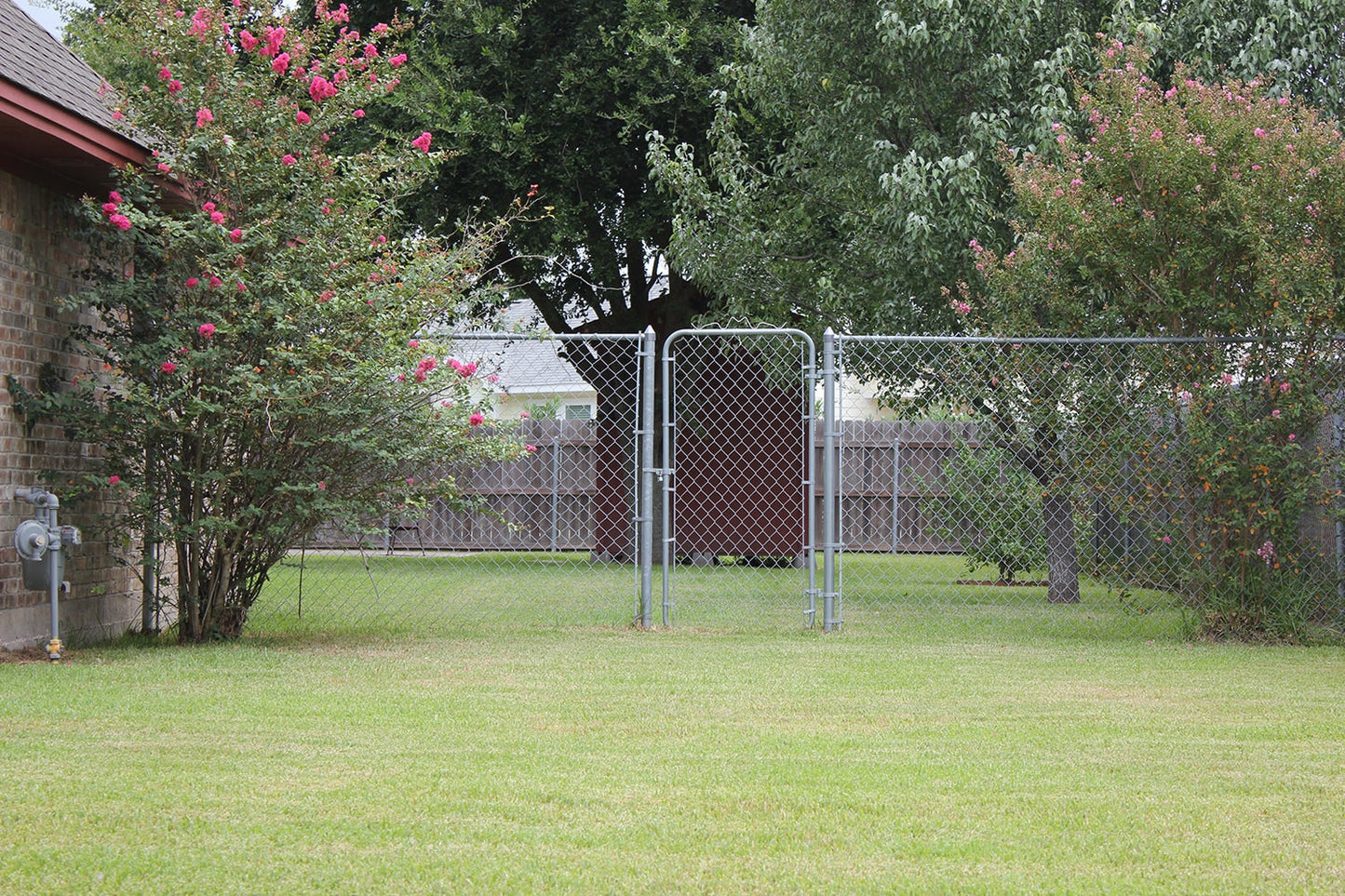5-ft H x 3-1/2-ft W Galvanized Steel Walk-thru Chain Link Fence Gate with Mesh Size 2.375-in