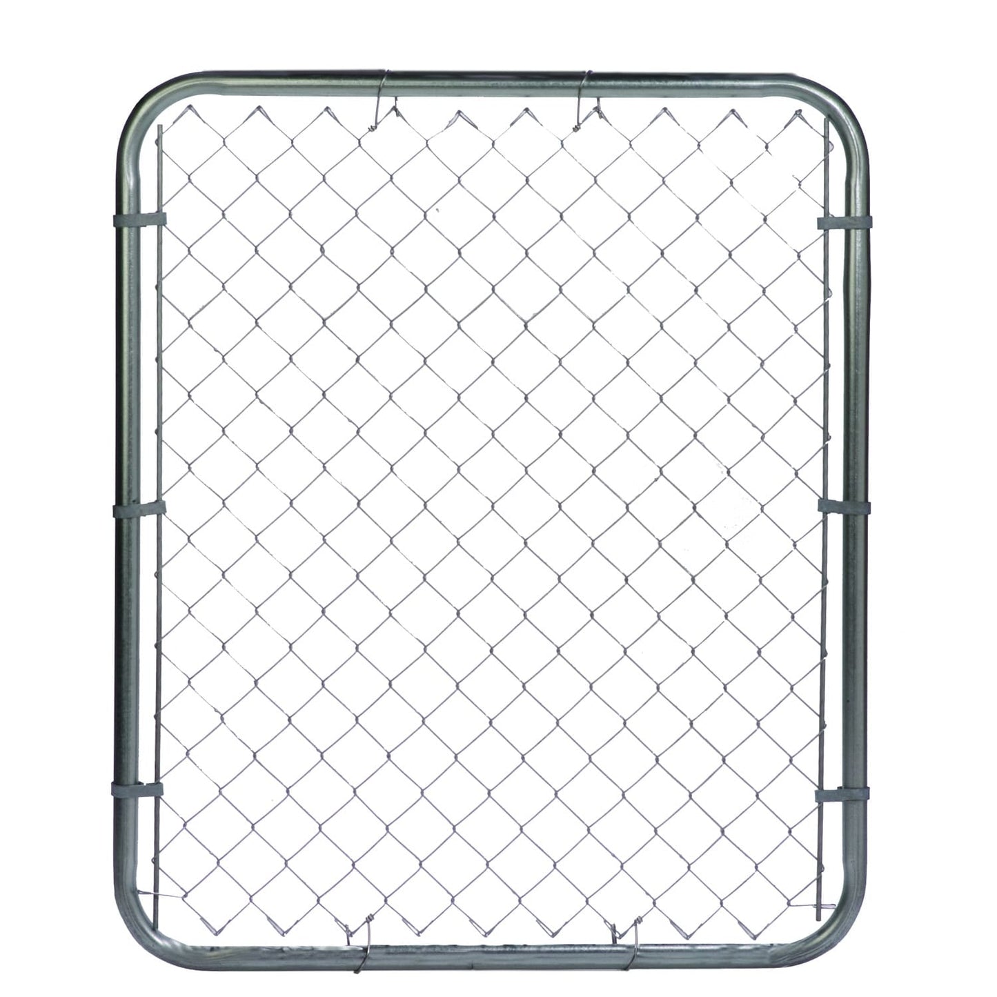 4-ft H x 4-ft W Galvanized Steel Walk-thru Chain Link Fence Gate with Mesh Size 2.375-in