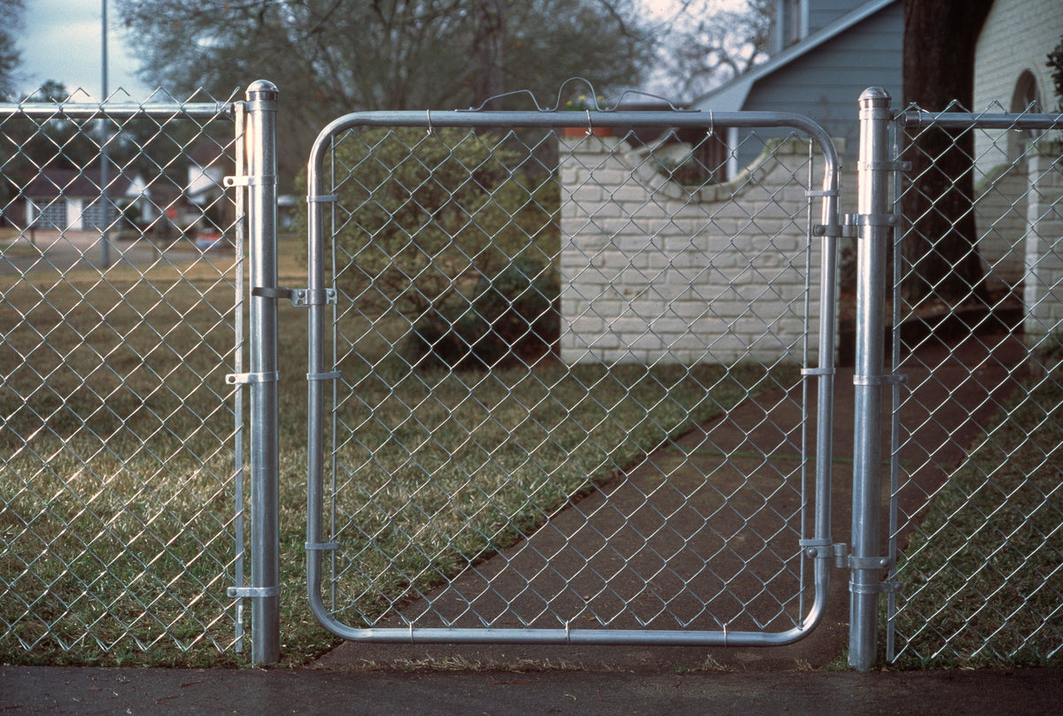4-ft H x 3-1/2-ft W Galvanized Steel Walk-thru Chain Link Fence Gate with Mesh Size 2.375-in