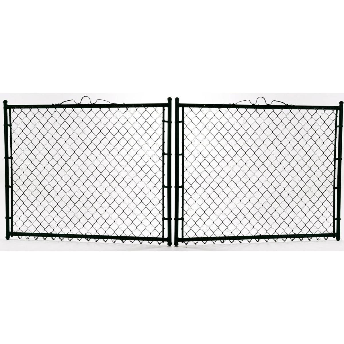 4-ft H x 10-ft W Vinyl Coated Vinyl-coated Steel Drive-thru Chain Link Fence Gate with Mesh Size 2-in