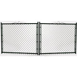 4-ft H x 10-ft W Vinyl Coated Vinyl-coated Steel Drive-thru Chain Link Fence Gate with Mesh Size 2-in