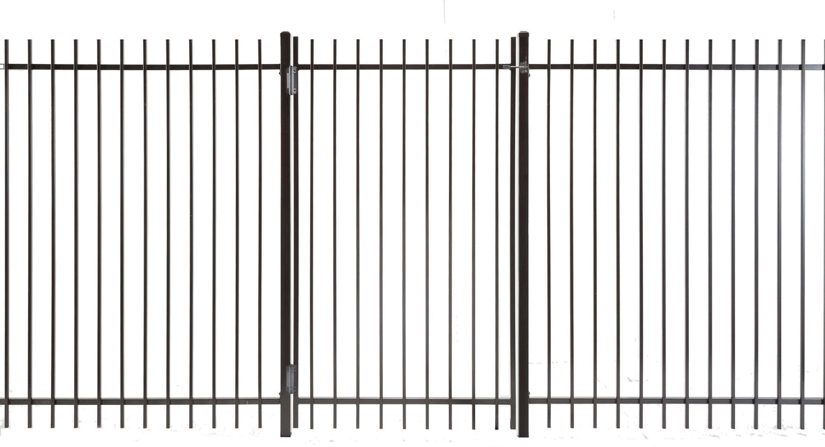 Kent 6-ft H x 4-ft W Powder Coated Vinyl-coated Steel Square-top Decorative Walk-thru Fence Gate