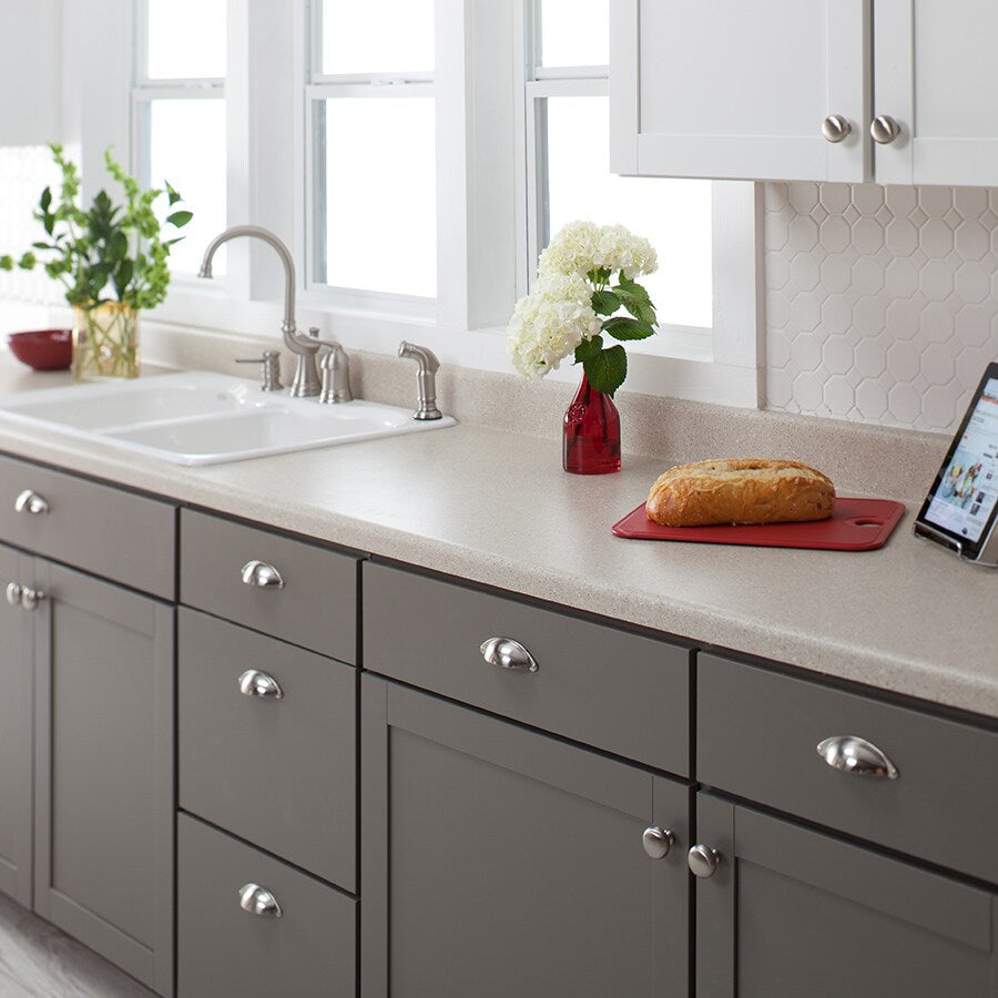 VT Dimensions Wilsonart 10-ft 4588-60 Kalahari Topaz Matte Miter-Cut Laminate Kitchen Countertop with Integrated Backsplash