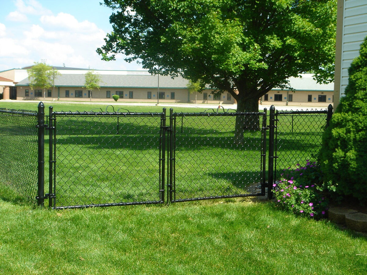 6-ft H x 3-in W 16-Gauge Black Galvanized Steel Terminal Chain Link Fence Post