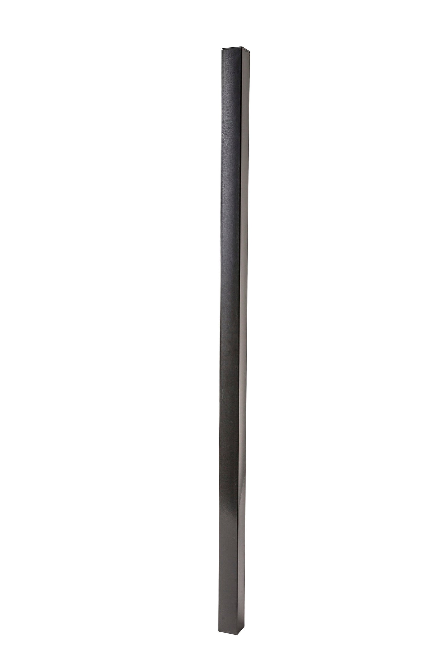 8-ft H x 3-in W Black Galvanized Steel Decorative Universal Fence Post