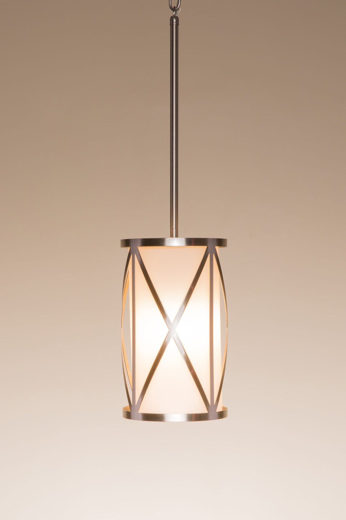 Kichler Edenbrook Brushed Nickel Modern/Contemporary Etched Glass Cylinder Pendant Light