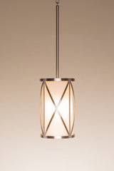 Kichler Edenbrook Brushed Nickel Modern/Contemporary Etched Glass Cylinder Pendant Light