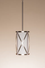 Kichler Edenbrook Brushed Nickel Modern/Contemporary Etched Glass Cylinder Pendant Light