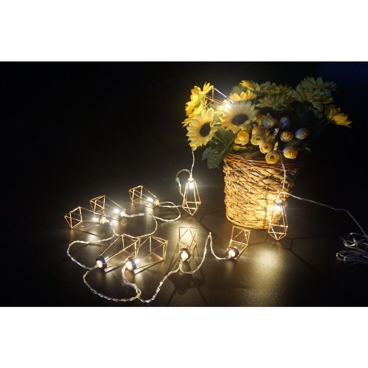 12 ft. 10-Light Battery Operated  Metal Indoor Integrated LED String Lights