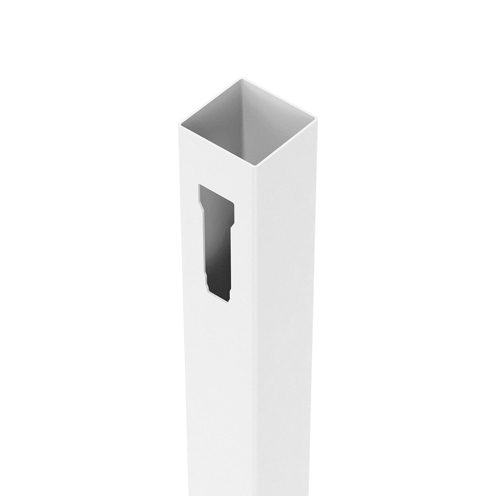 Freedom Emblem 8-ft H x 5-in W White Vinyl End Fence Post (Assembled)