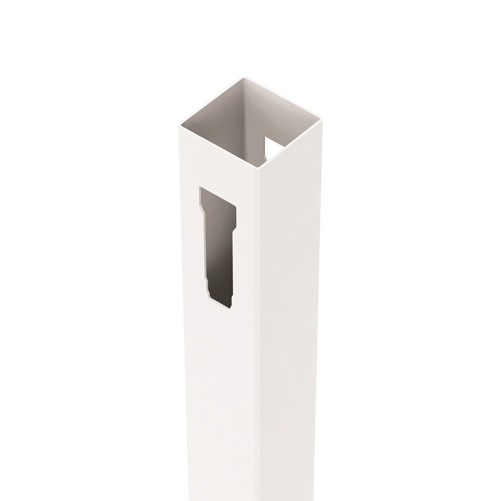 Freedom Emblem 8-ft H x 5-in W White Vinyl Line Fence Post (Assembled)