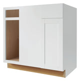 Diamond NOW Arcadia 36-in W x 35-in H x 23.75-in D White Blind 1-Drawer Corner Base Fully Assembled Cabinet (Recessed Panel Shaker Style)