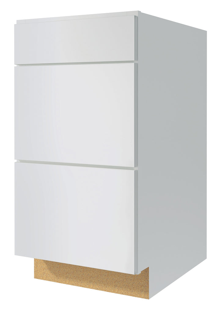 Diamond NOW Arcadia 24-in W x 35-in H x 23.75-in D White 3-Drawer Base Fully Assembled Cabinet (Recessed Panel Shaker Style)