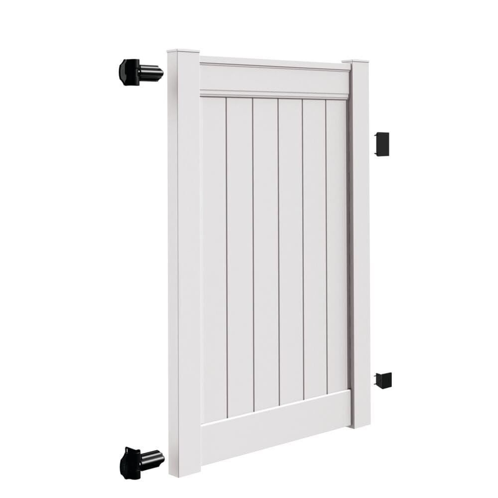 Freedom Everton 6-ft H x 4-ft W White Vinyl Fence Gate (Unassembled)