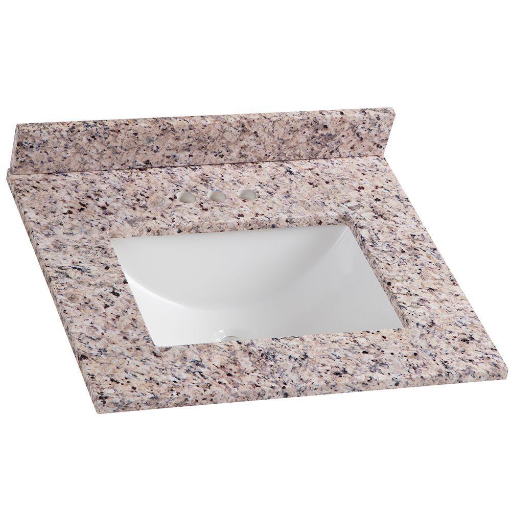 37 in. W x 22 in. D Stone Effects Vanity Top in Cold Fusion with White Sink - Super Arbor