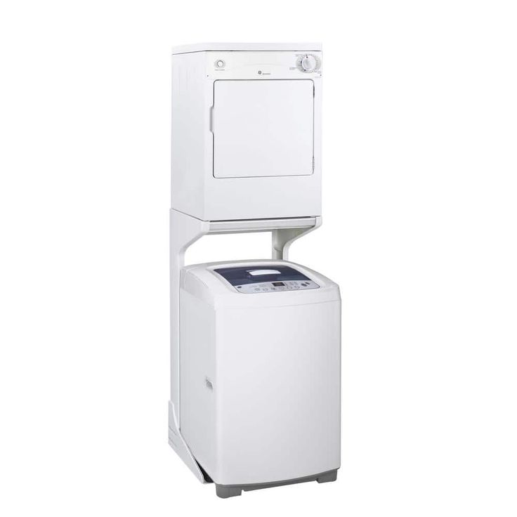 GE 3.6-cu ft Stackable Portable Electric Dryer (White on White)