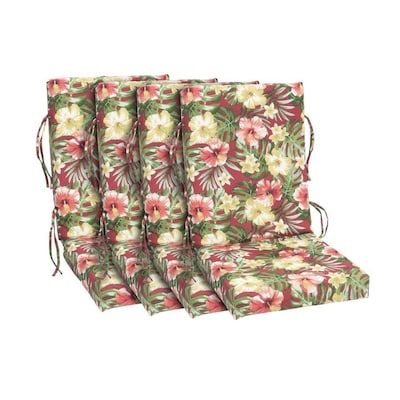 Donglin Furniture Red Tropical Chair Cushion(Set of 4)