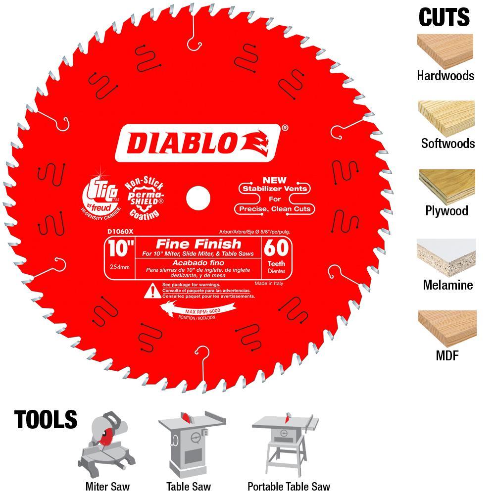 10 in. x 60-Teeth Fine Finish Saw Blade - Super Arbor