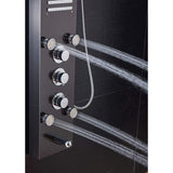 53 in. 10-Jet Shower Panel System in Brushed Black with LED Rainfall Waterfall Shower Head Handshower and Tub Spout