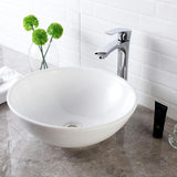 LORDEAR 16 in. x 16 in. Vessel Sink Modern Bathroom Above Round Bowl in White Porcelain Ceramic Vessel Vanity Sink Art Basin