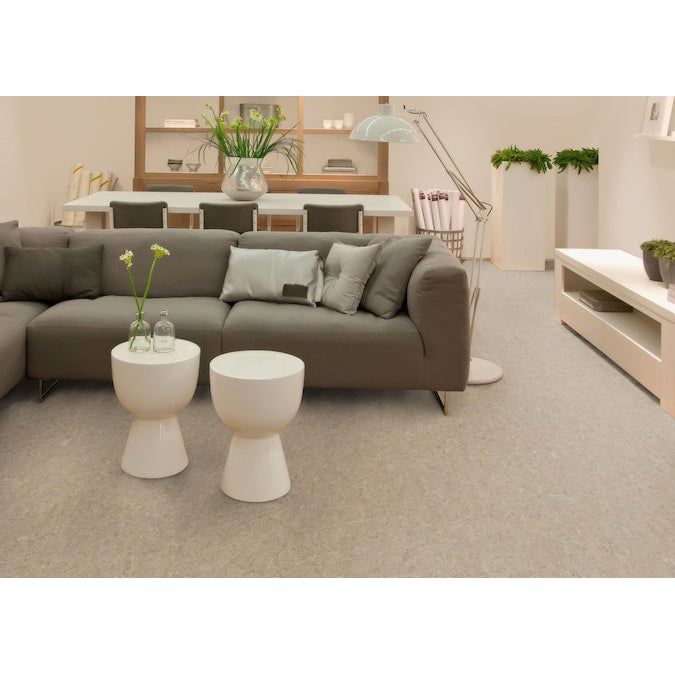 Forbo Flooring Systems Marmoleum Cinch Loc Seal Weathered Sand 10-mm T x 12-in W x 36-in L Waterproof Tile Look Laminate Flooring (20.34-sq ft / Carton)