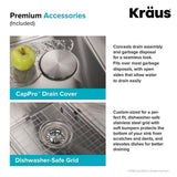 Pax Drop-In Stainless Steel 33 in. 2-Hole 50/50 Double Bowl Kitchen Sink - Super Arbor