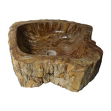 Eden Bath Natural Stone Mid-Sized Vessel Sink in Petrified Wood