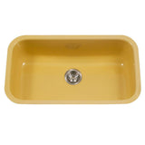 Porcela Series Undermount Porcelain Enamel Steel 31 in. Large Single Bowl Kitchen Sink in White - Super Arbor