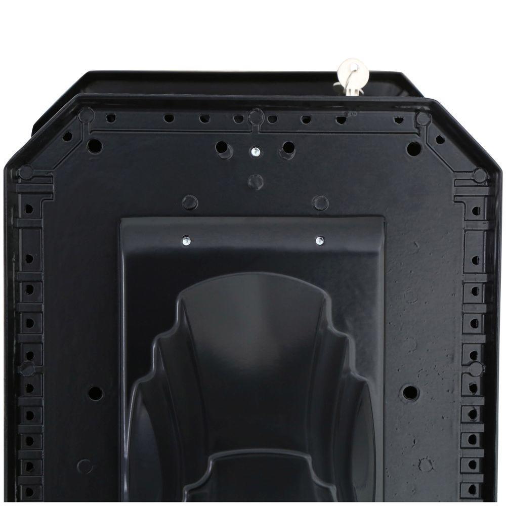 Pedestal All-in-One, Large, Aluminum, Locking, Mailbox & Post Combo, Black - Super Arbor