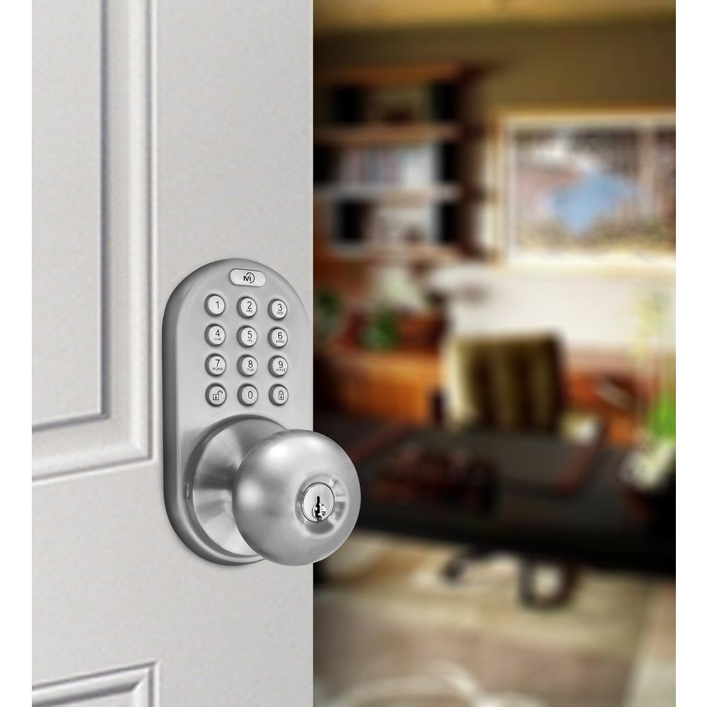 Keyless Satin Nickel Entry Door Knob, Keyed Alike - Super Arbor