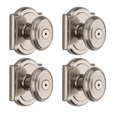Prestige Carnaby Satin Nickel Bed/Bath Door Knob (4-Pack) - Super Arbor