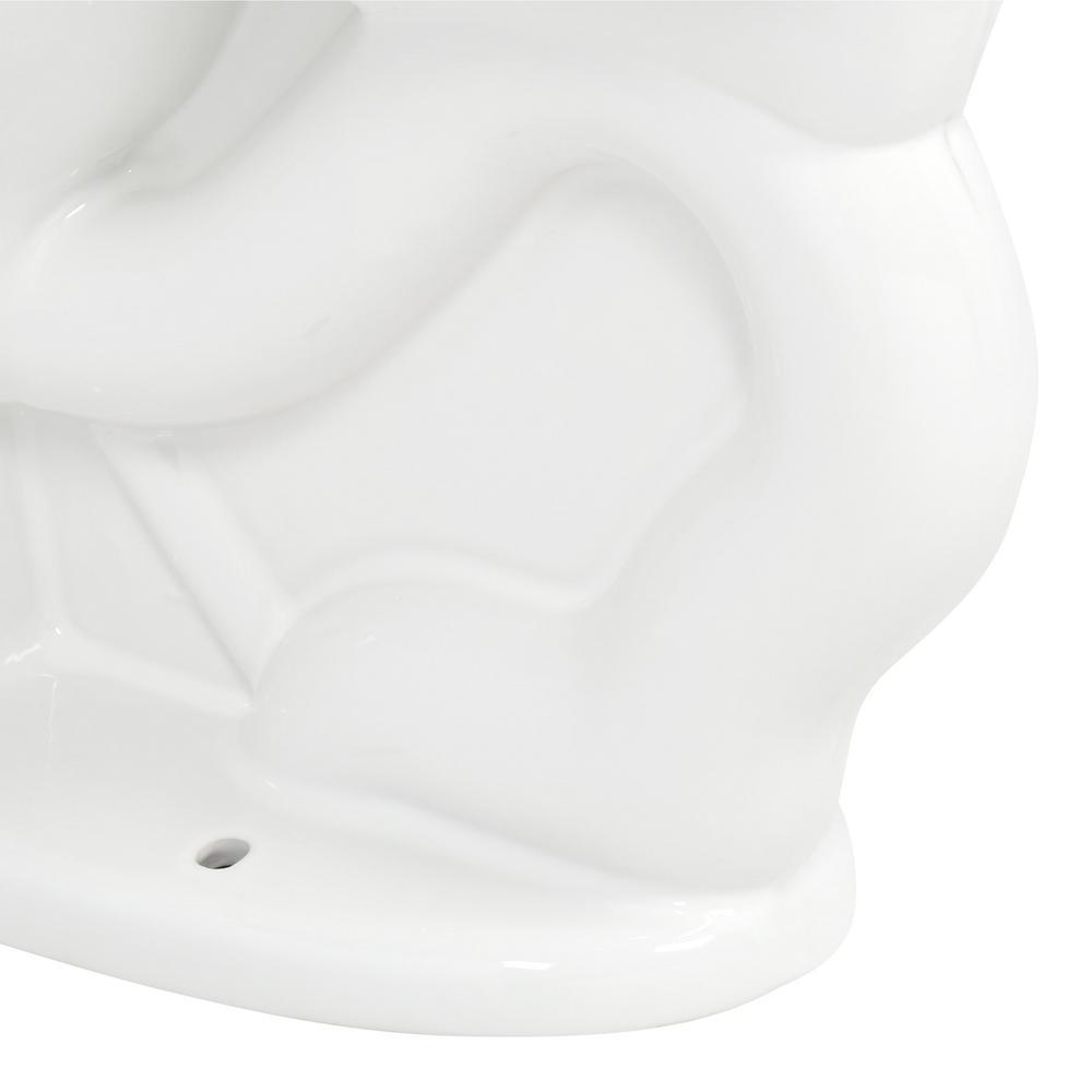 Madera 1.1-1.6 GPF Universal Flushometer Elongated Toilet Bowl Only with EverClean in White - Super Arbor