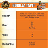 Gorilla Black Tape, 35 yd Roll