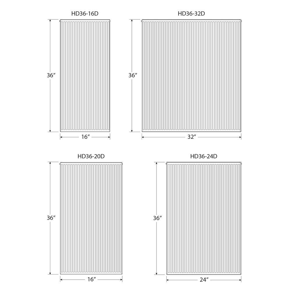 36 in. H x 16 in. L Hot Water Panel Radiator Package in White - Super Arbor