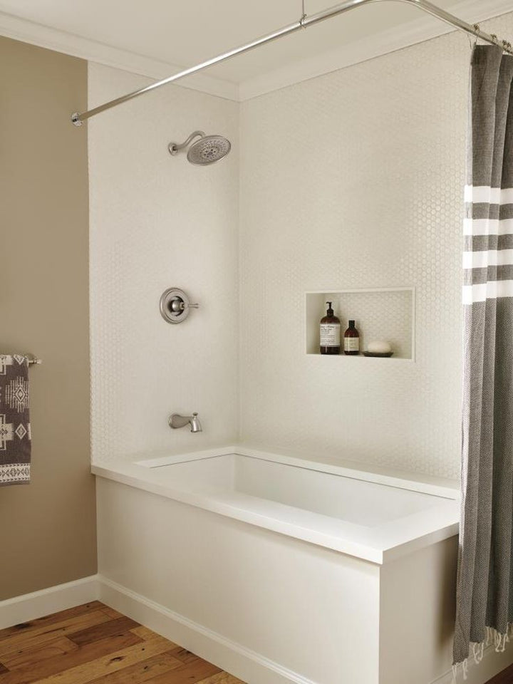 Delta Valdosta with H2Okinetic Technology Spotshield Brushed Nickel 1-Handle Bathtub and Shower Faucet with Valve