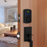 Defiant Square Compact Hubspace Matte Black Electronic Single Cylinder Deadbolt