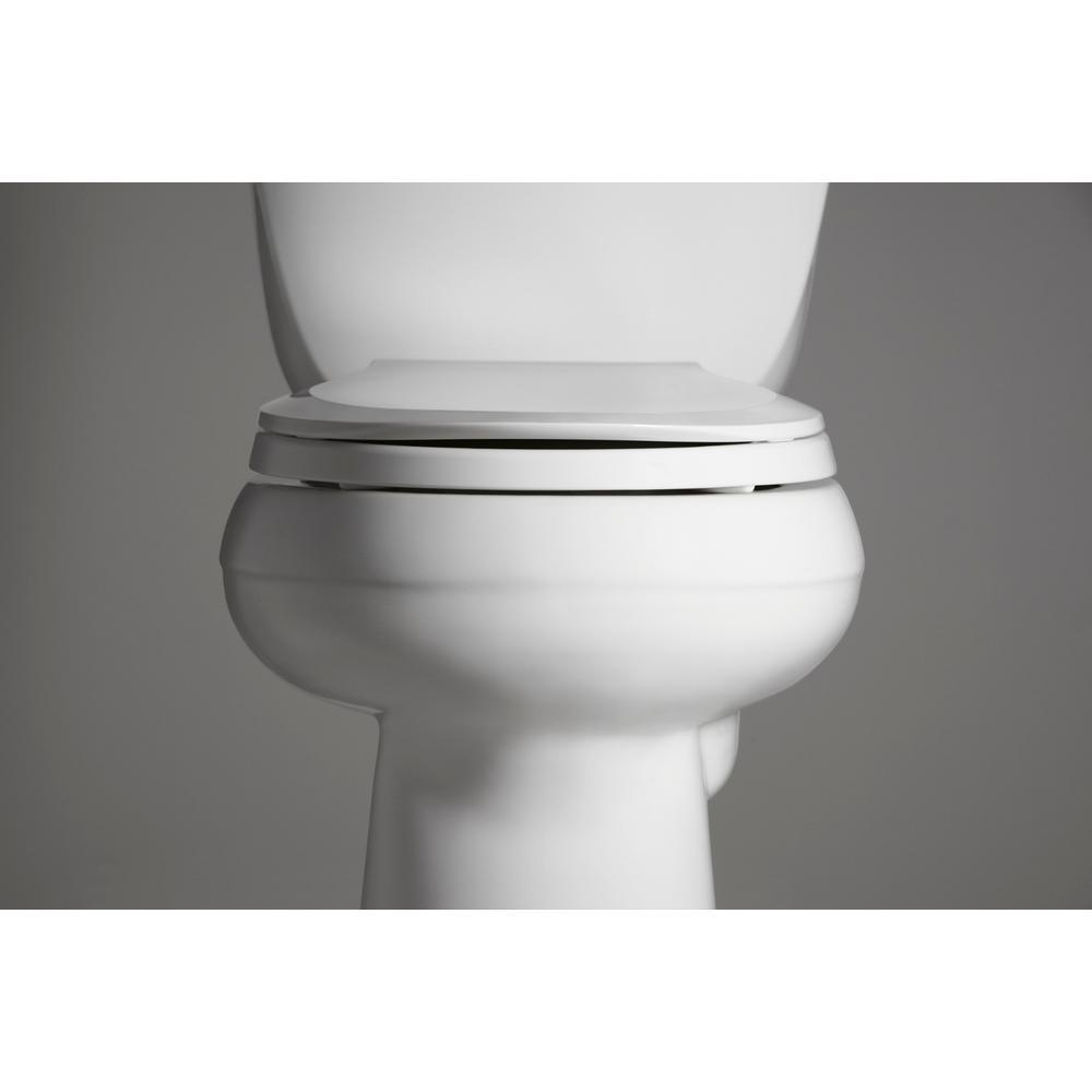 Cachet Quiet-Close Round Closed Front Toilet Seat with Grip-Tight Bumpers in White - Super Arbor