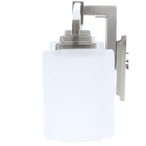 Architecture 4-Light Brushed Nickel Vanity Light with Etched White Glass Shades