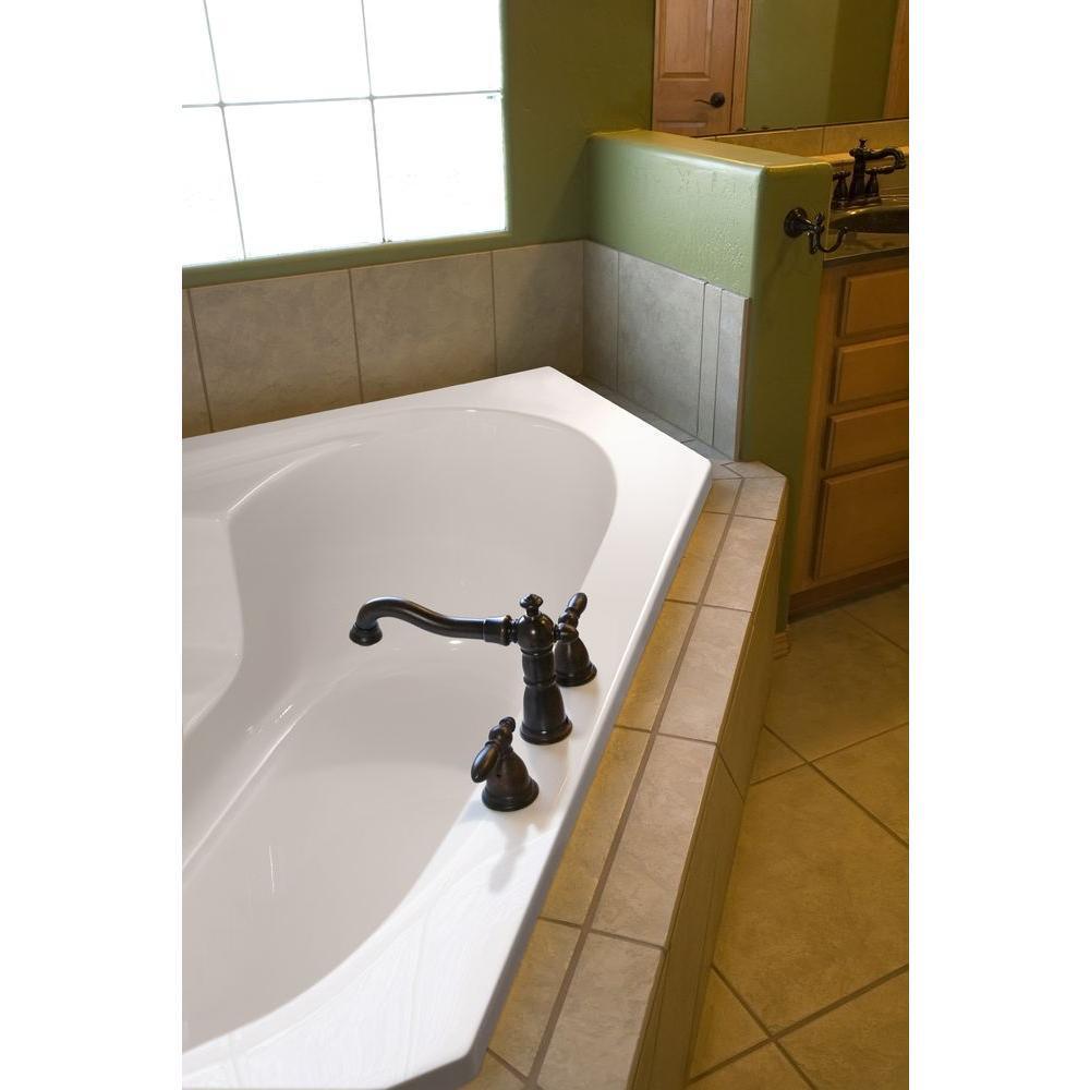 Studio 60 in. Acrylic Corner Drop-in Whirlpool Bathtub in White - Super Arbor