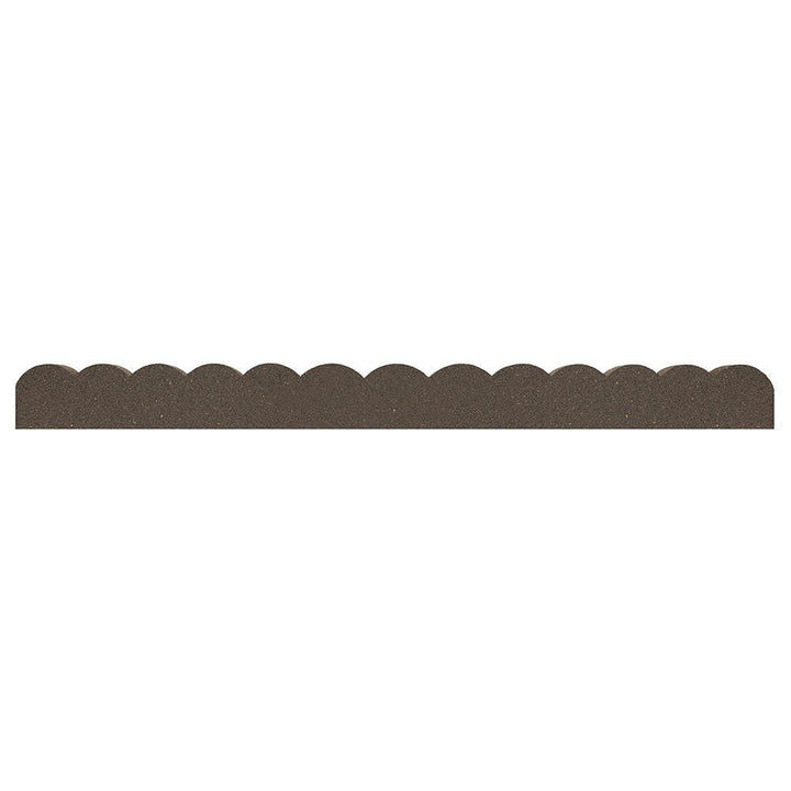 47 in. x 2 in. x 4 in. Brown Scalloped Rubber Garden Edging - Super Arbor