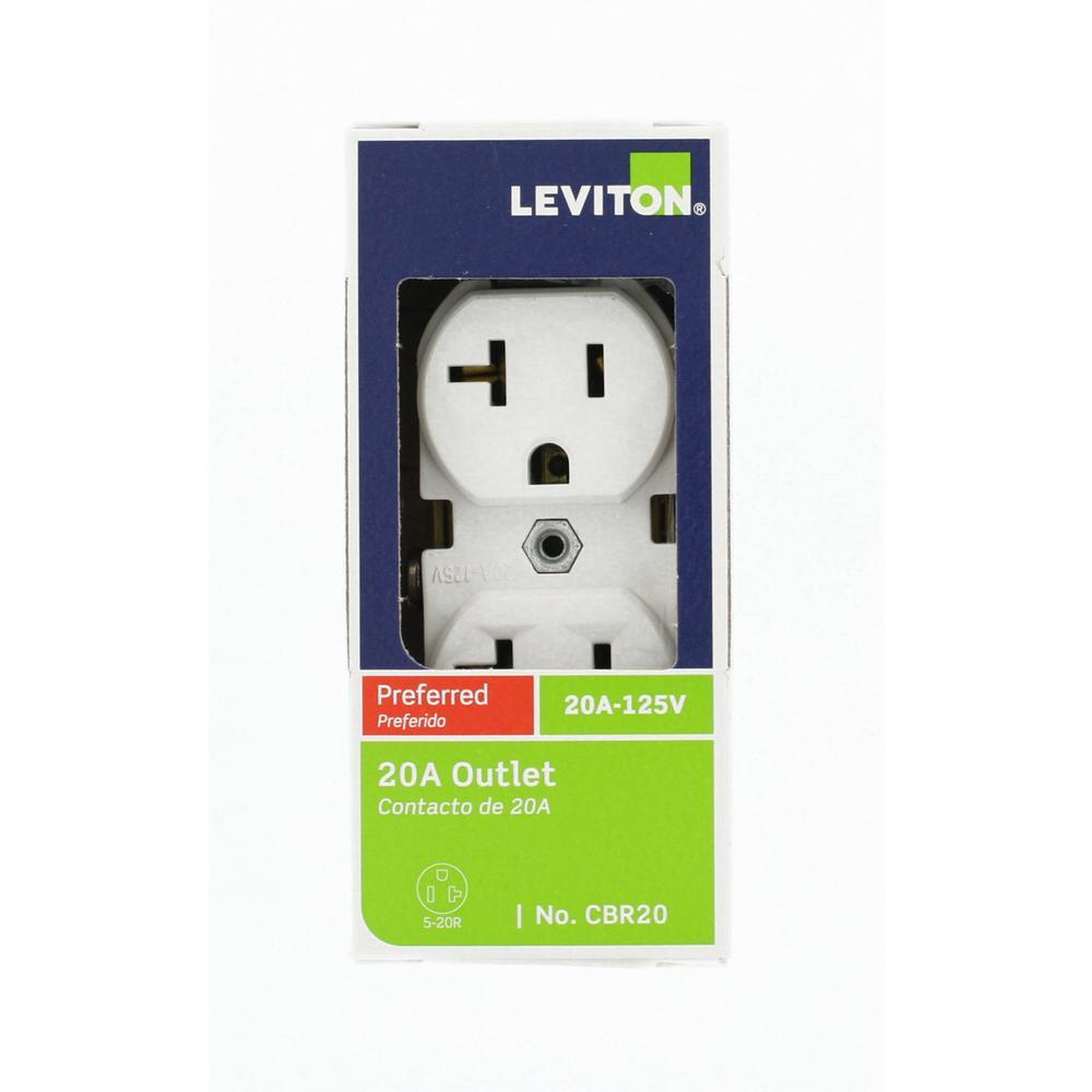 20 Amp Commercial Grade Duplex Outlet, White - Super Arbor