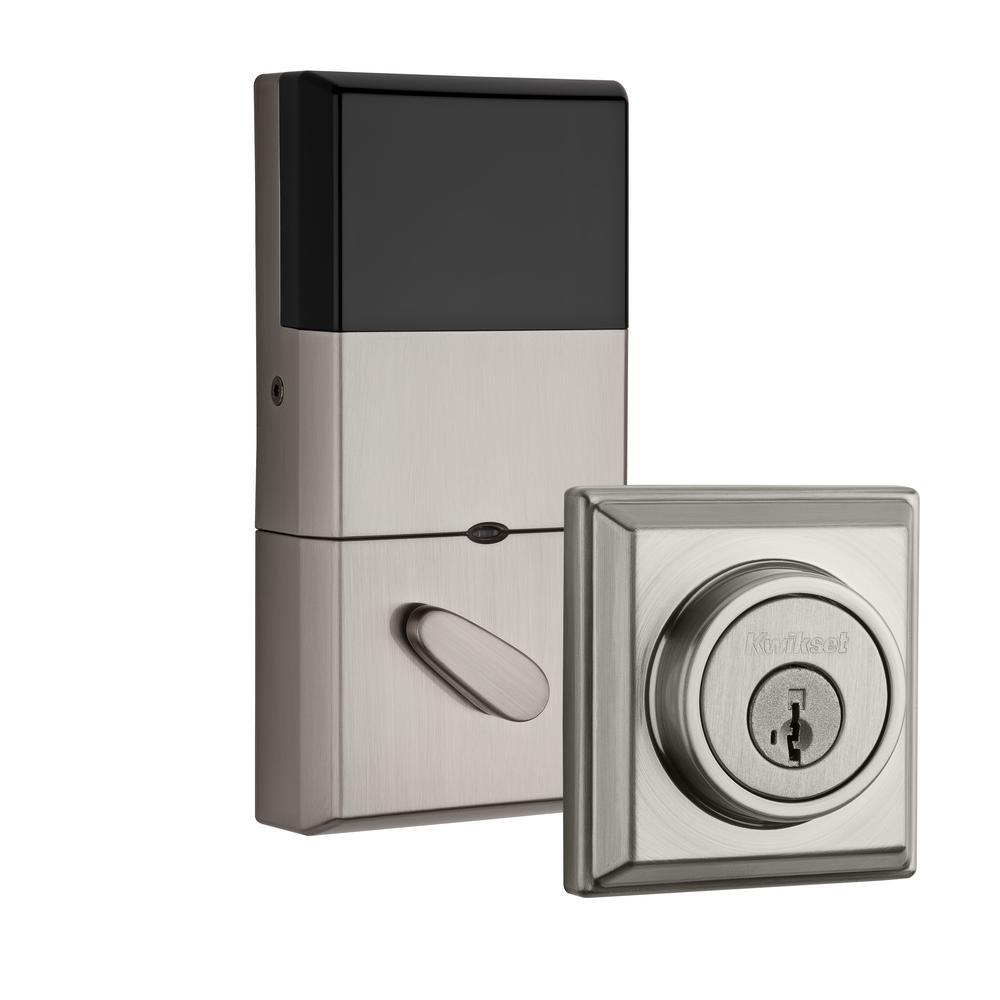 910 Signature Series Contemporary Satin Nickel Single Cylinder Deadbolt with Home Connect Technology - Super Arbor