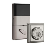910 Signature Series Contemporary Satin Nickel Single Cylinder Deadbolt with Home Connect Technology - Super Arbor