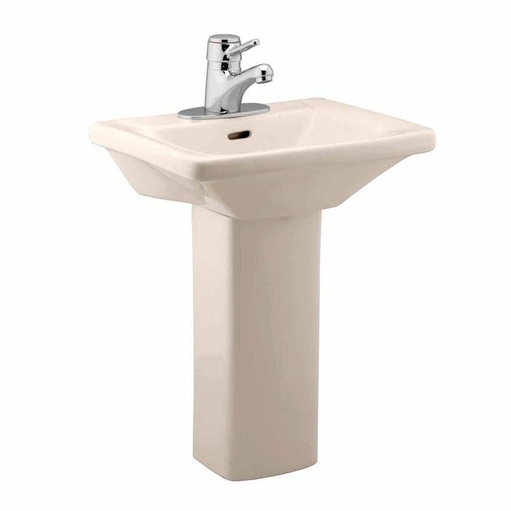 RENOVATORS SUPPLY MANUFACTURING Kinde 21-1/2 in. Height Child Pedestal Bathroom Sink in Biscuit Vessel with Overflow