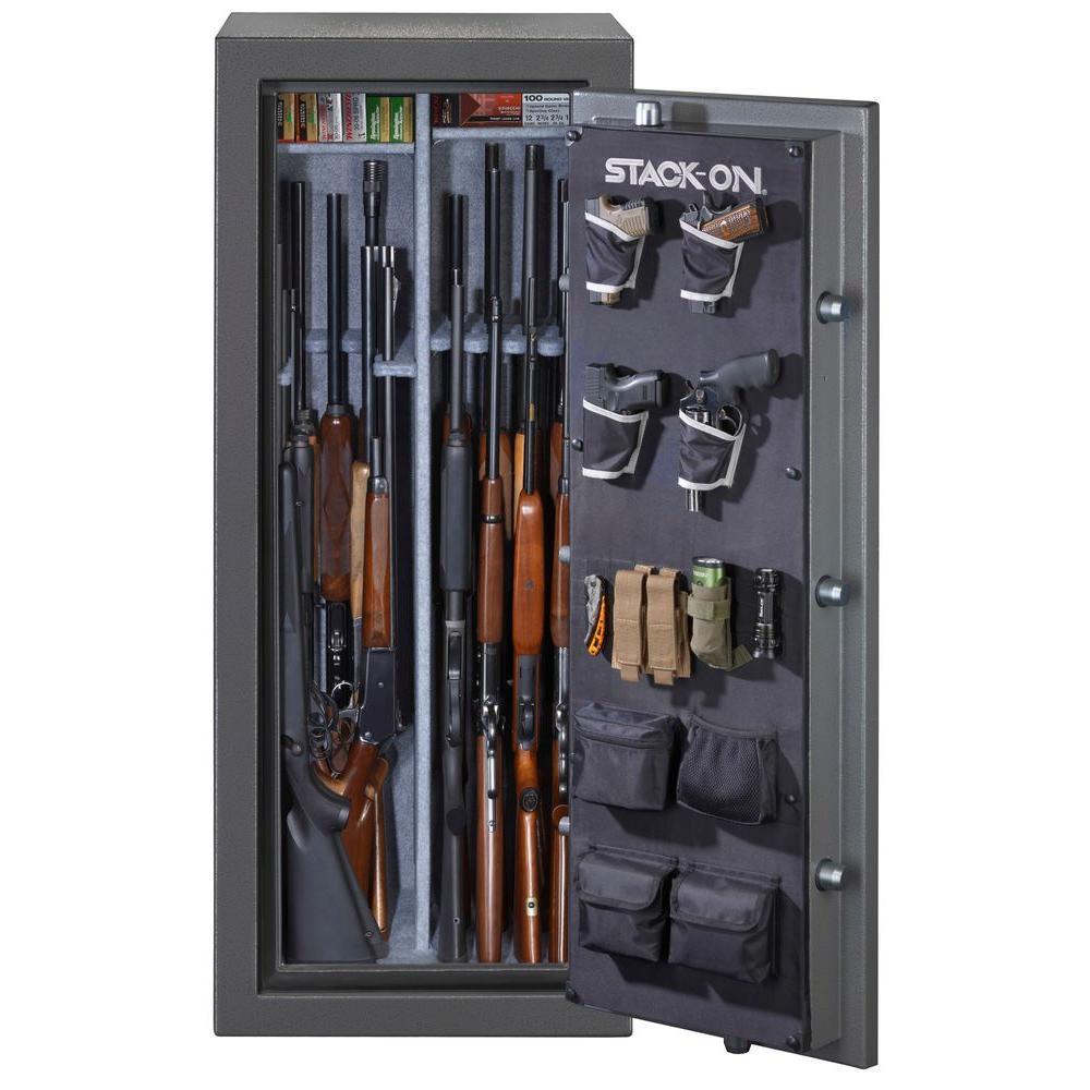 24-Gun Fire/Waterproof Back-Lit Electronic Lock Safe, Gray Pebble - Super Arbor