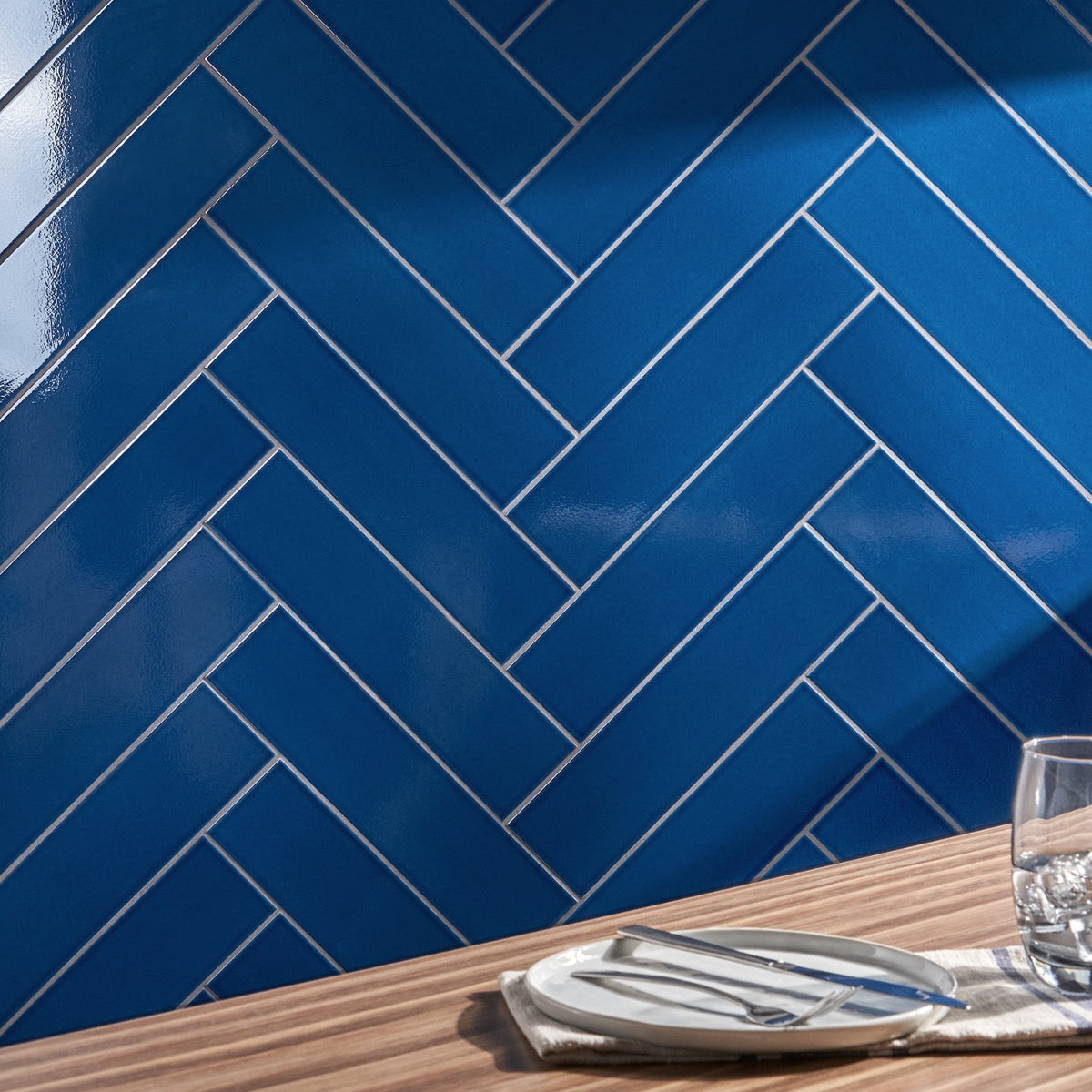 Colorplay Nautical Blue 4.5x18 Crackled Glossy Ceramic Tile by Lux Tile