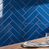 Colorplay Nautical Blue 4.5x18 Crackled Glossy Ceramic Tile by Lux Tile