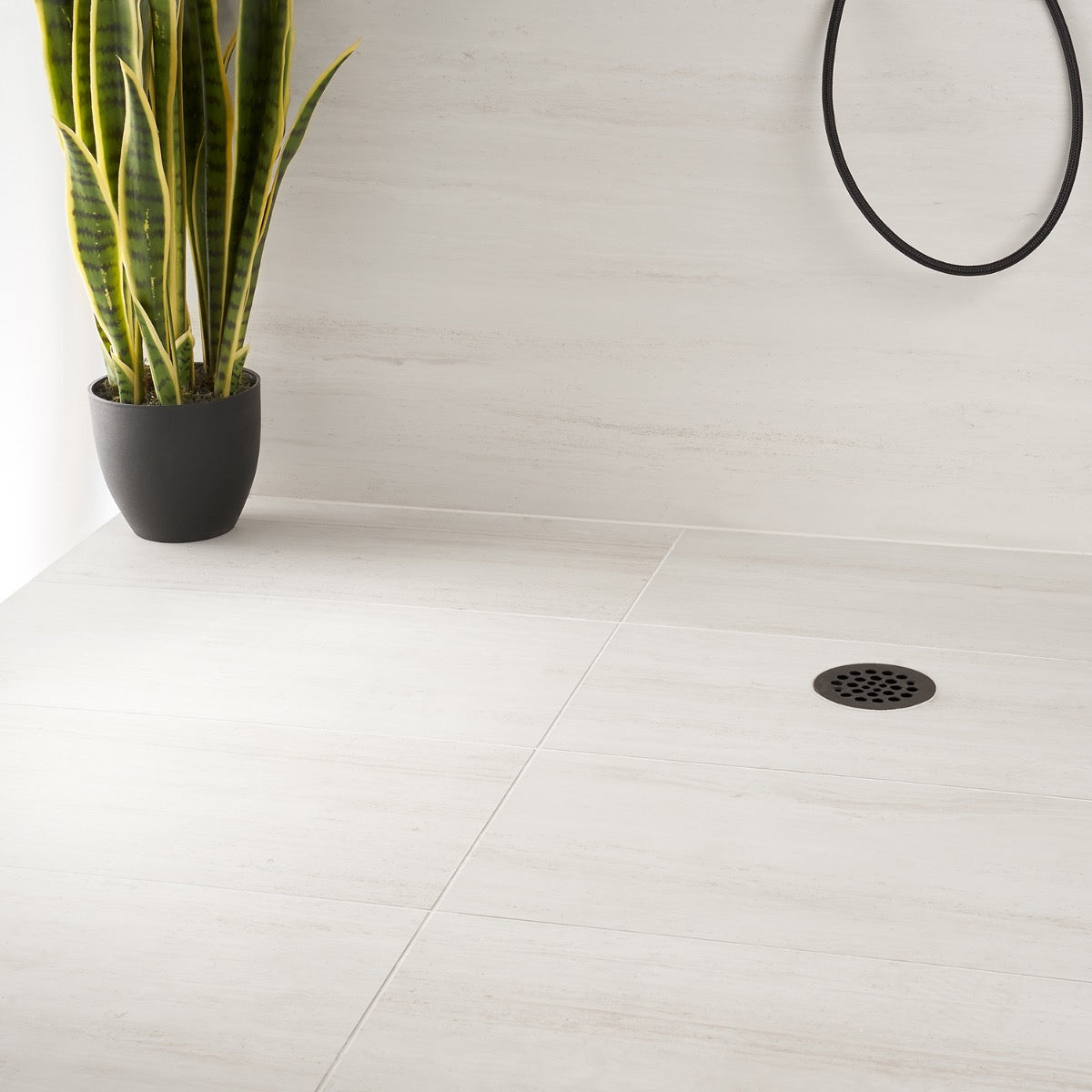 Nashville White 12x24 Travertine Look Matte Porcelain Tile by Lux Tile